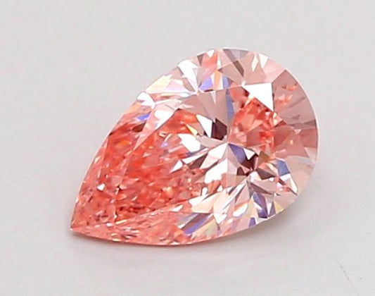 Lab-Grown Pear Diamond - 0.56 Carats, Fancy Vivid Pink Color, VS2 Clarity - Certified by IGI - Report Number: LG693538900