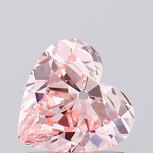 Lab-Grown Heart Diamond - 1.04 Carats, Fancy Intense Pink Color, VVS2 Clarity - Certified by IGI - Report Number: LG684502082