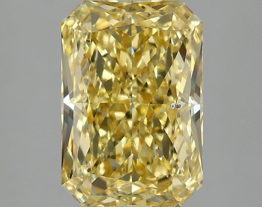 Lab-Grown Radiant Diamond - 3.02 Carats, Fancy Vivid Yellow Color, VS2 Clarity - Certified by IGI - Report Number: LG681593735
