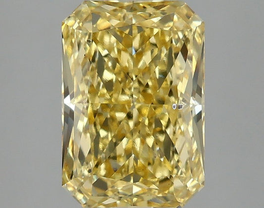 Lab-Grown Radiant Diamond - 3.02 Carats, Fancy Vivid Yellow Color, VS2 Clarity - Certified by IGI - Report Number: LG681593735