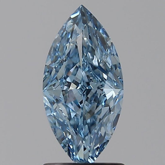 Lab-Grown Marquise Diamond - 1.51 Carats, Fancy Vivid Blue Color, VS1 Clarity - Certified by IGI - Report Number: LG638446753