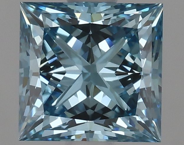 Lab-Grown Princess Diamond - 1.24 Carats, Fancy Vivid Blue Color, VVS2 Clarity - Certified by IGI - Report Number: LG621483205
