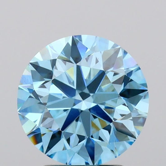Lab-Grown Round Diamond - 2.52 Carats, Fancy Vivid Blue Color, VS1 Clarity - Certified by IGI - Report Number: LG639416078
