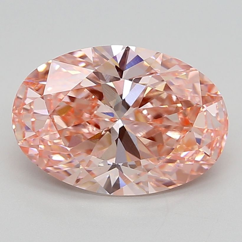Lab-Grown Oval Diamond - 4.6 Carats, Fancy Vivid Pink Color, VS1 Clarity - Certified by IGI - Report Number: LG620488158