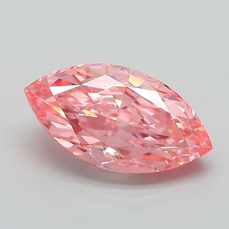 Lab-Grown Marquise Diamond - 2.1 Carats, Fancy Vivid Pink Color, VS1 Clarity - Certified by IGI - Report Number: LG669403993