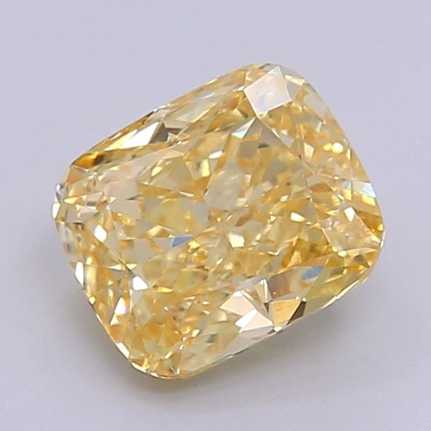 Lab-Grown Cushion Diamond - 2.02 Carats, Fancy Intense Yellow Color, VVS2 Clarity - Certified by IGI - Report Number: LG615342808