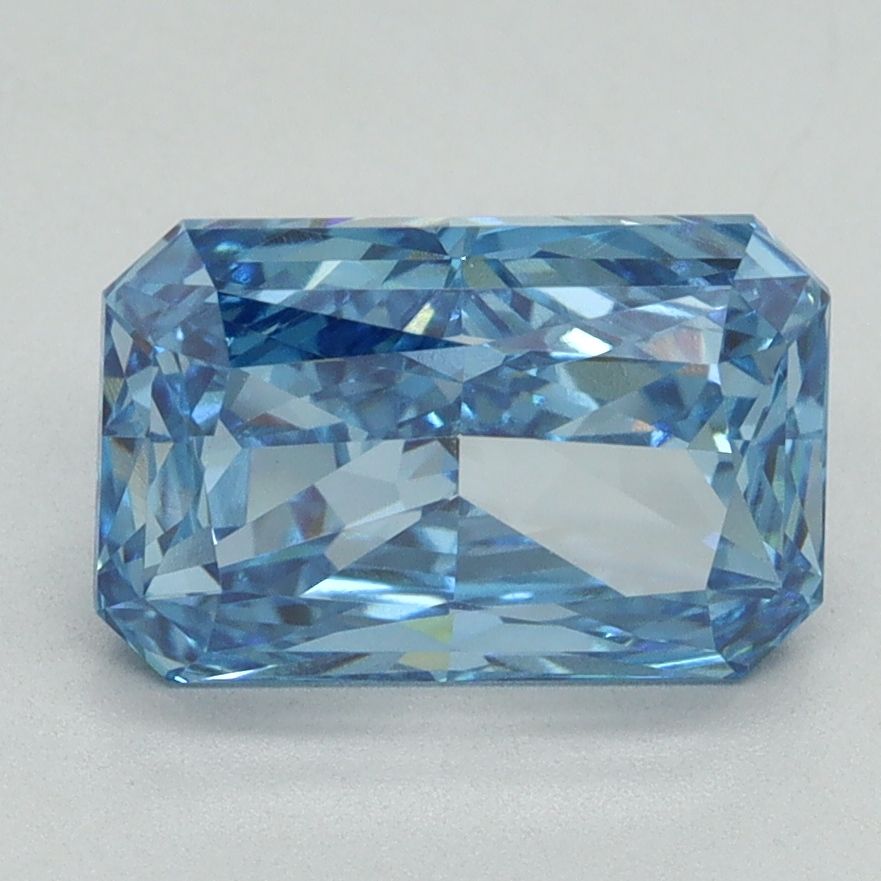 Lab-Grown Radiant Diamond - 2.58 Carats, Fancy Vivid Blue Color, VVS2 Clarity - Certified by IGI - Report Number: LG665442836