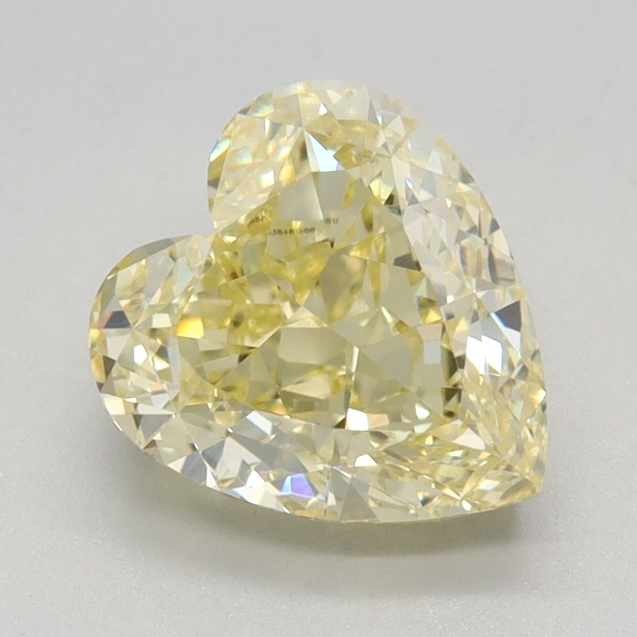 Lab-Grown Heart Diamond - 2.54 Carats, Fancy Intense Yellow Color, VVS2 Clarity - Certified by IGI - Report Number: LG636481588
