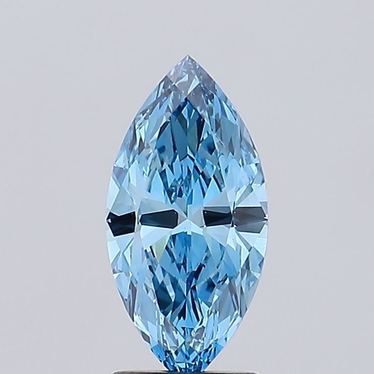 Lab-Grown Marquise Diamond - 1.77 Carats, Fancy Vivid Blue Color, VS1 Clarity - Certified by IGI - Report Number: LG515224437