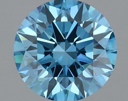 Lab-Grown Round Diamond - 1.0 Carats, Fancy Vivid Blue Color, VVS2 Clarity - Certified by IGI - Report Number: LG689558823