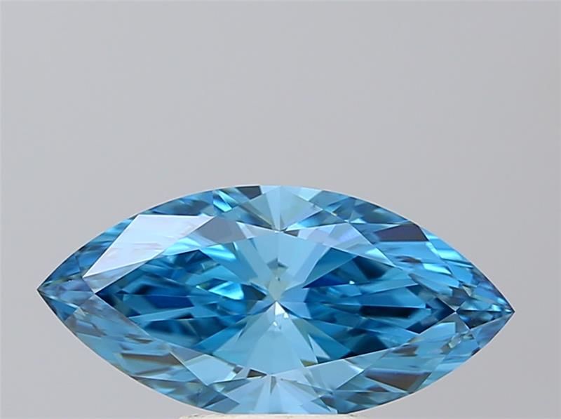 Lab-Grown Marquise Diamond - 2.08 Carats, Fancy Vivid Blue Color, VS1 Clarity - Certified by IGI - Report Number: LG569316904