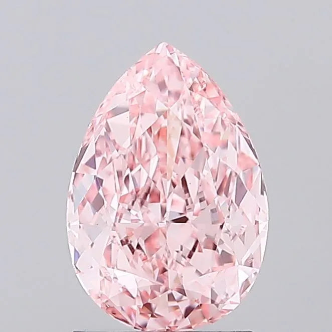 Diamant de laboratoire taille poire de 1,91 ct (couleur rose vif fantaisie, pureté VVS2, certifié IGI)