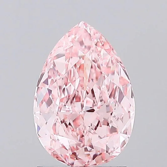 1,91 ct birnenförmiger, im Labor gezüchteter Diamant (Farbe: Fancy Vivid Pink, Reinheit: VVS2, IGI-zertifiziert)