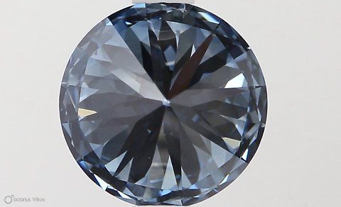Lab-Grown Round Diamond - 1.51 Carats, Fancy Vivid Blue Color, VVS2 Clarity - Certified by IGI - Report Number: LG581331332