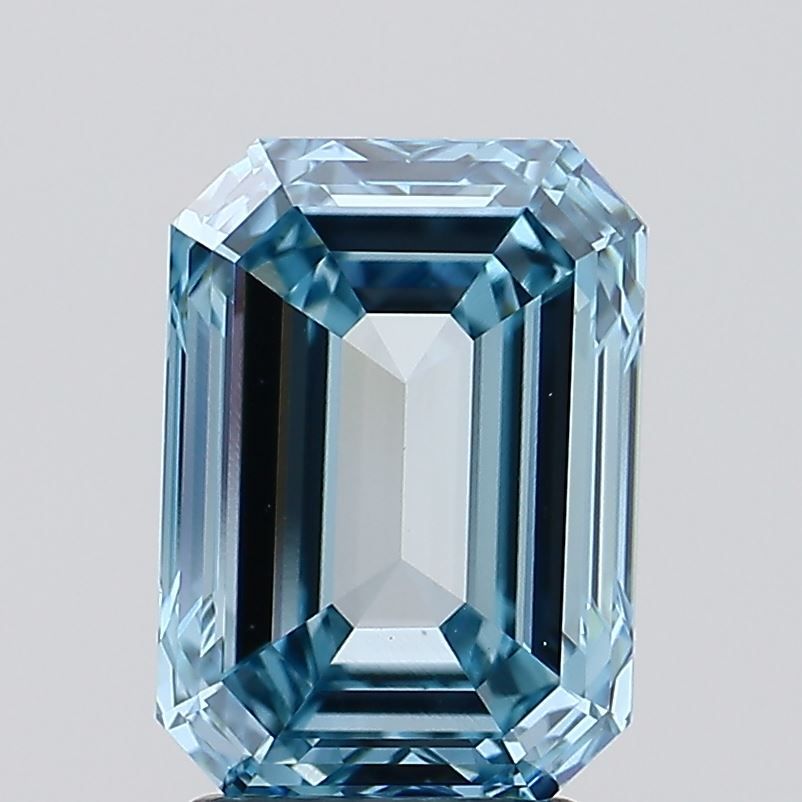 Lab-Grown Emerald Diamond - 3.03 Carats, Fancy Intense Greenish Blue Color, VVS2 Clarity - Certified by IGI - Report Number: LG502152190