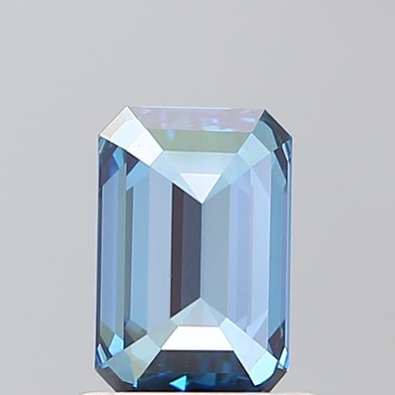 Lab-Grown Emerald Diamond - 0.77 Carats, Fancy Vivid Blue Color, VS1 Clarity - Certified by IGI - Report Number: LG586337666