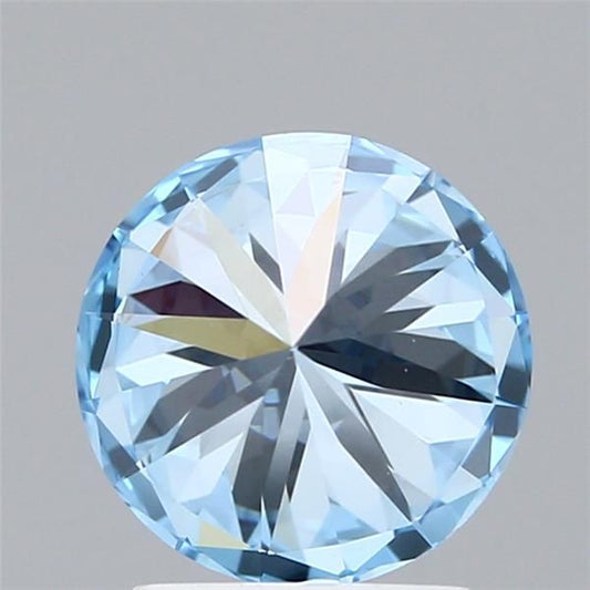 Lab-Grown Round Diamond - 2.0 Carats, Fancy Vivid Blue Color, VS1 Clarity - Certified by IGI - Report Number: 606324079