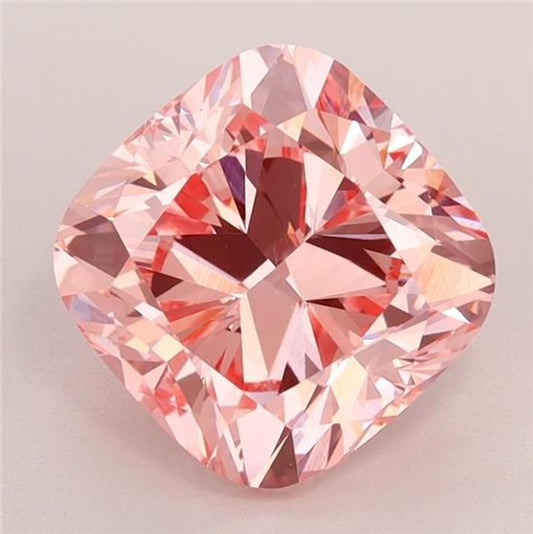 Lab-Grown Cushion Diamond - 3.06 Carats, Fancy Vivid Pink Color, VVS2 Clarity - Certified by IGI - Report Number: LG578341382