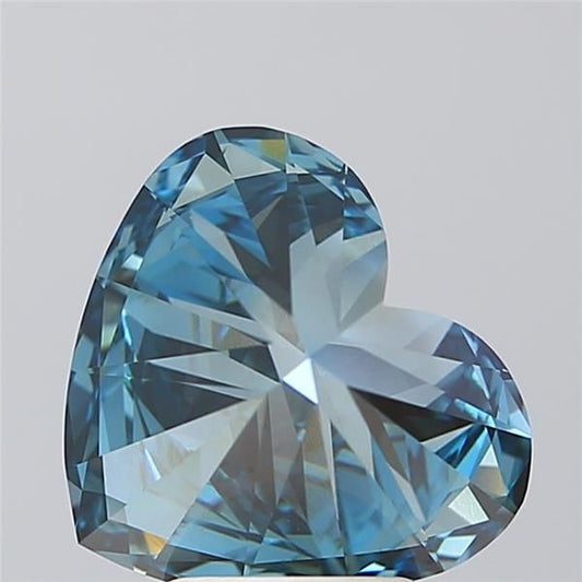 Lab-Grown Heart Diamond - 4.06 Carats, Fancy Vivid Blue Color, VVS2 Clarity - Certified by IGI - Report Number: LG586338172