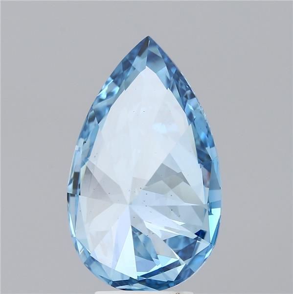 Lab-Grown Pear Diamond - 5.0 Carats, Fancy Vivid Blue Color, VS2 Clarity - Certified by IGI - Report Number: LG588346933