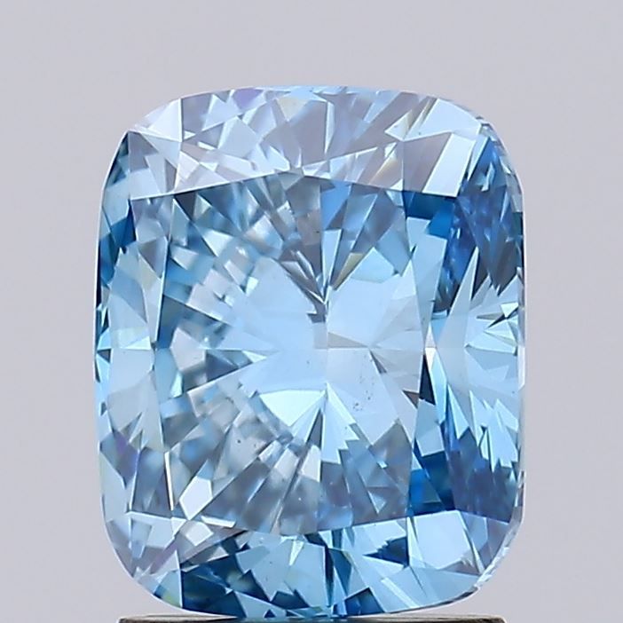 Lab-Grown Cushion Diamond - 2.0 Carats, Fancy Vivid Blue Color, VS2 Clarity - Certified by IGI - Report Number: LG547269061