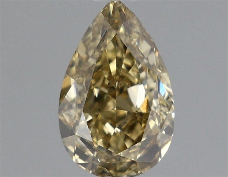 Lab-Grown Pear Diamond - 0.95 Carats, Fancy Gray Yellow Color, VS1 Clarity - Certified by IGI - Report Number: LG636476028