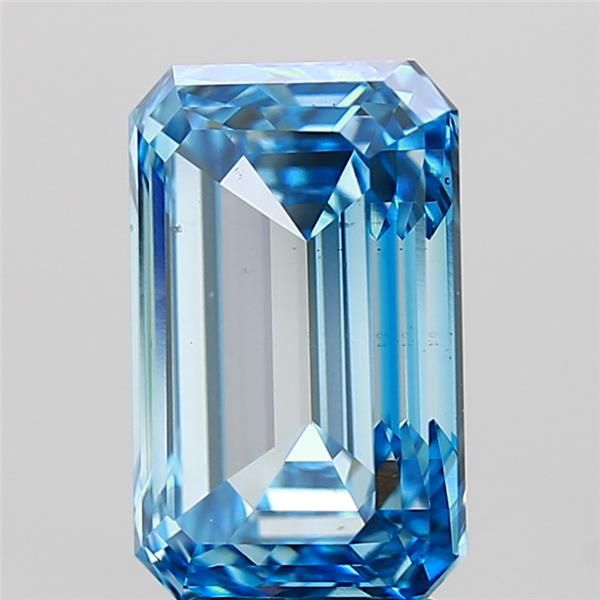Lab-Grown Emerald Diamond - 4.72 Carats, Fancy Vivid Blue Color, VS2 Clarity - Certified by IGI - Report Number: LG605376559