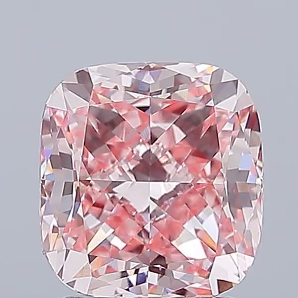 Lab-Grown Cushion Diamond - 3.02 Carats, Fancy Intense Pink Color, VVS2 Clarity - Certified by IGI - Report Number: LG662483125