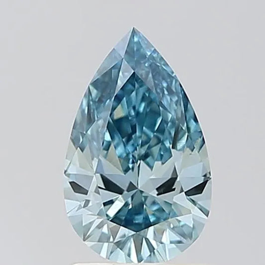 1,01 ct birnenförmiger, im Labor gezüchteter Diamant (Farbe: Fancy Vivid Blue, Reinheit: VS1, IGI-zertifiziert)