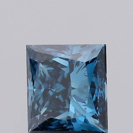 Lab-Grown Princess Diamond - 1.7 Carats, Fancy Vivid Blue Color, VS2 Clarity - Certified by IGI - Report Number: LG476153724