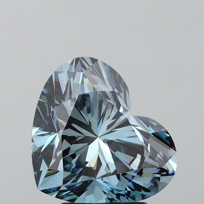 Lab-Grown Heart Diamond - 3.55 Carats, Fancy Vivid Blue Color, VS1 Clarity - Certified by IGI - Report Number: LG600343471