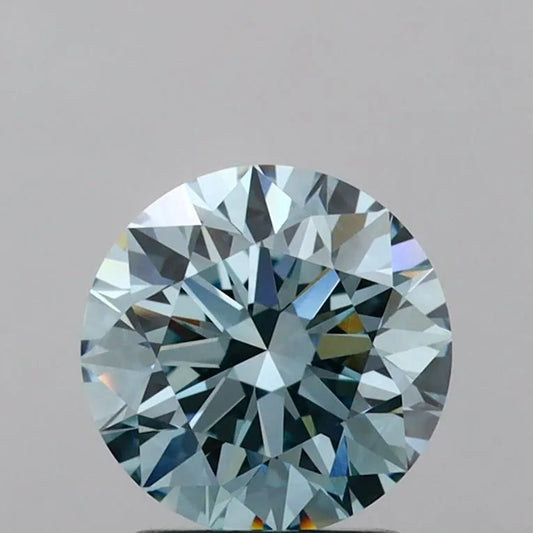 2,05 ct runder, im Labor gezüchteter Diamant (Farbe: Fancy Vivid Blue, Reinheit: VVS2, Schliff: EX, IGI-zertifiziert)