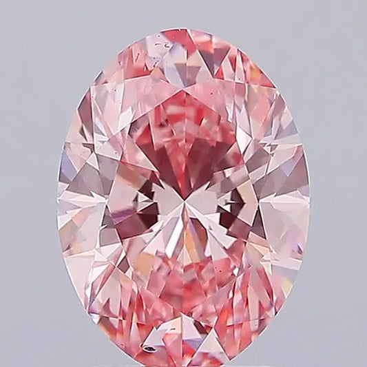 3,00 ct ovaler, im Labor gezüchteter Diamant (Farbe: Fancy Vivid Pink, Reinheit: VS2, IGI-zertifiziert)