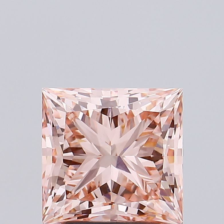 Lab-Grown Princess Diamond - 2.96 Carats, Fancy Vivid Pink Color, VVS2 Clarity - Certified by IGI - Report Number: LG522241802