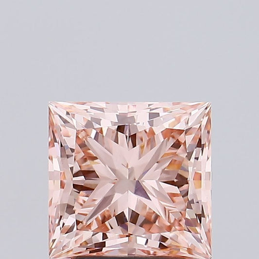 Lab-Grown Princess Diamond - 2.96 Carats, Fancy Vivid Pink Color, VVS2 Clarity - Certified by IGI - Report Number: LG522241802