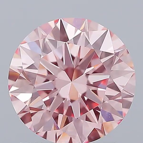 Lab-Grown Round Diamond - 1.51 Carats, Fancy Intense Pink Color, VVS2 Clarity - Certified by IGI - Report Number: LG666401763