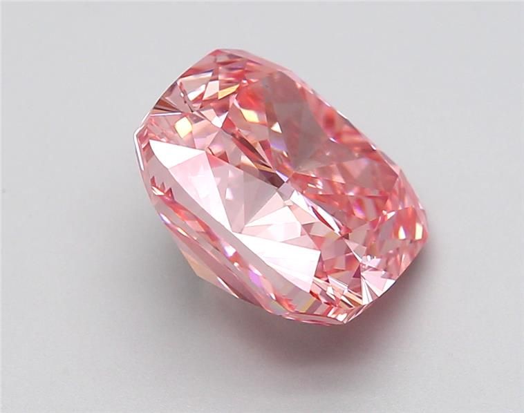 Lab-Grown Cushion Diamond - 3.6 Carats, Fancy Vivid Pink Color, VS1 Clarity - Certified by IGI - Report Number: LG588345619