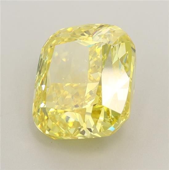 Lab-Grown Cushion Diamond - 2.51 Carats, Fancy Vivid Yellow Color, VVS2 Clarity - Certified by IGI - Report Number: LG588344965