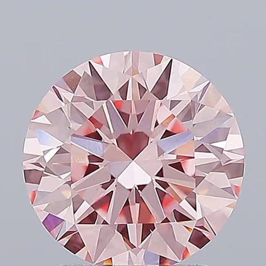 Lab-Grown Round Diamond - 2.52 Carats, Fancy Intense Pink Color, VS1 Clarity - Certified by IGI - Report Number: LG670448153