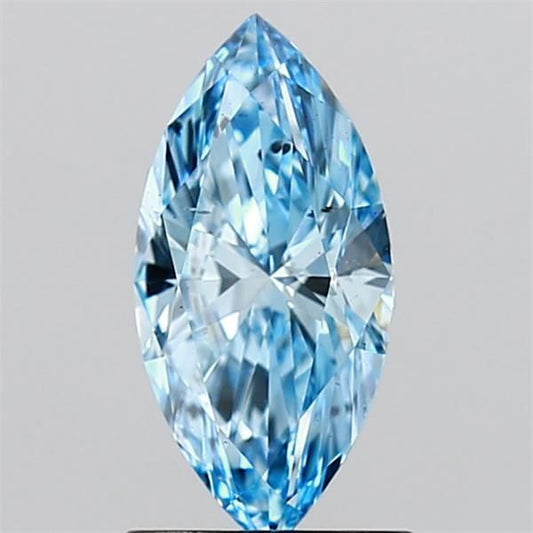 Lab-Grown Marquise Diamond - 1.15 Carats, Fancy Vivid Blue Color, SI2 Clarity - Certified by IGI - Report Number: LG574359055