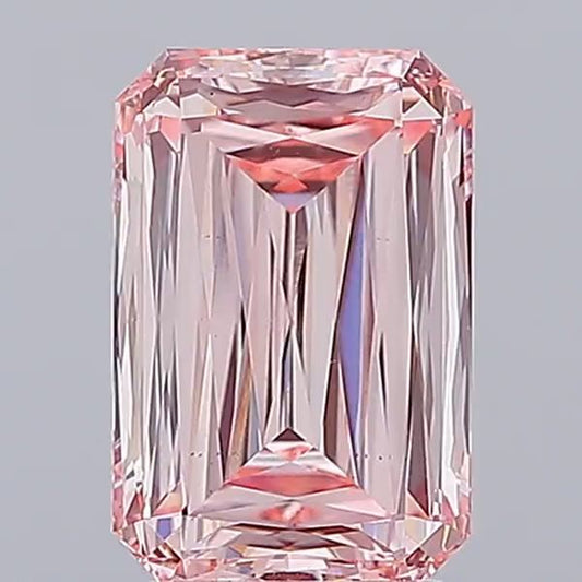 Lab-Grown Radiant Diamond - 3.53 Carats, Fancy Intense Pink Color, VS2 Clarity - Certified by IGI - Report Number: LG660484093