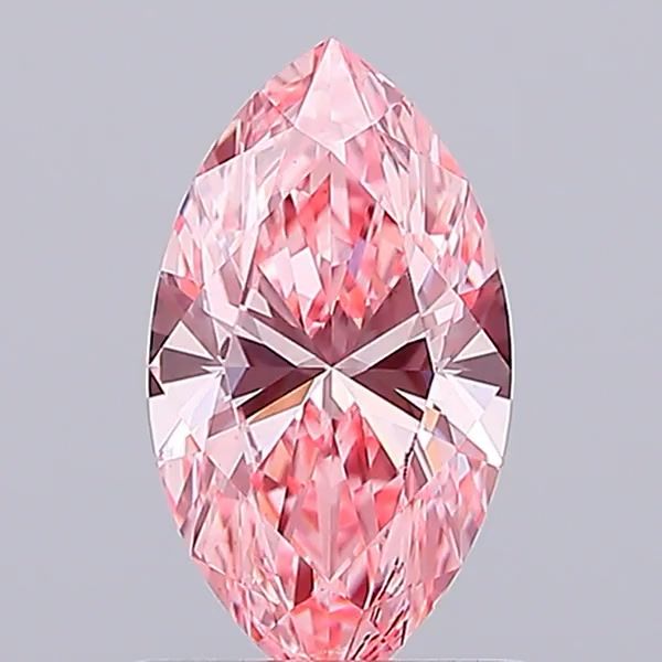 Lab-Grown Marquise Diamond - 1.03 Carats, Fancy Vivid Pink Color, VS2 Clarity - Certified by IGI - Report Number: LG684505014