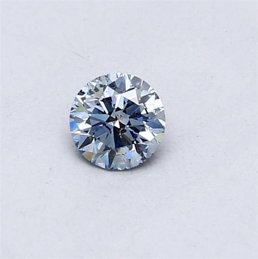 Lab-Grown Round Diamond - 0.3 Carats, Fancy Intense Blue Color, SI2 Clarity - Certified by IGI - Report Number: LG538290496