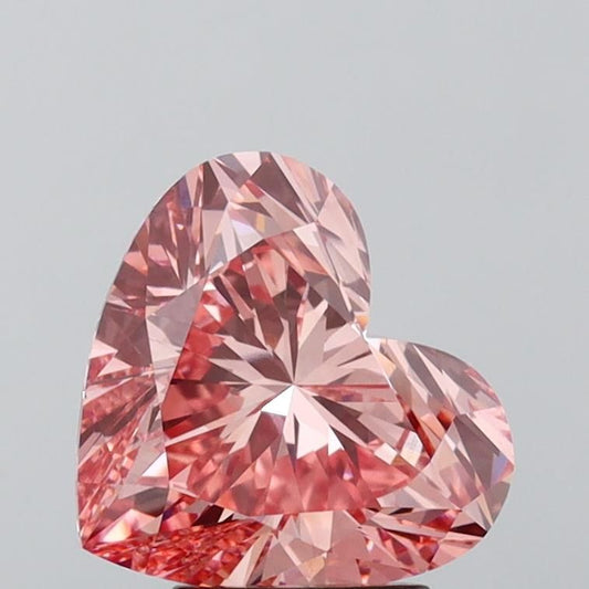 Lab-Grown Heart Diamond - 3.5 Carats, Fancy Vivid Pink Color, VS1 Clarity - Certified by IGI - Report Number: LG593366415