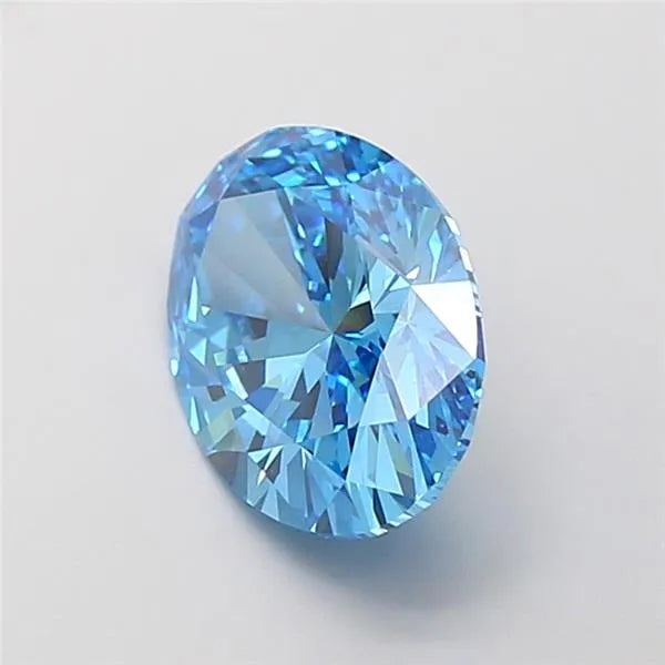 3.01ct Oval Lab Grown Diamond (Colour Fancy Vivid Blue, Clarity VVS2, IGI Certified)