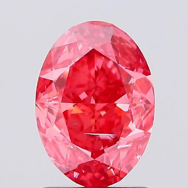 1.55ct Oval Lab Grown Diamond (Colour Fancy Vivid Pink, Clarity SI1, IGI Certified)