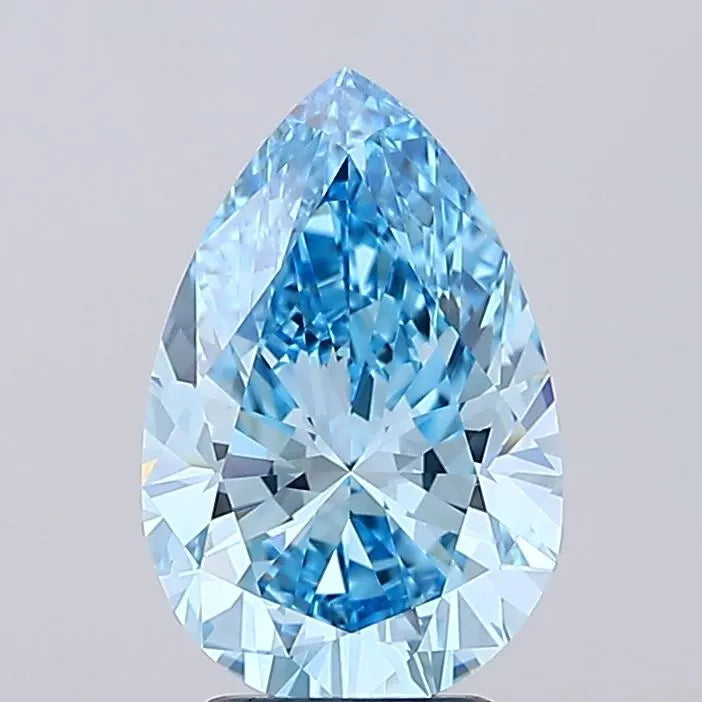3.39ct Pear Lab Grown Diamond (Colour Fancy Vivid Blue, Clarity IF, IGI Certified)