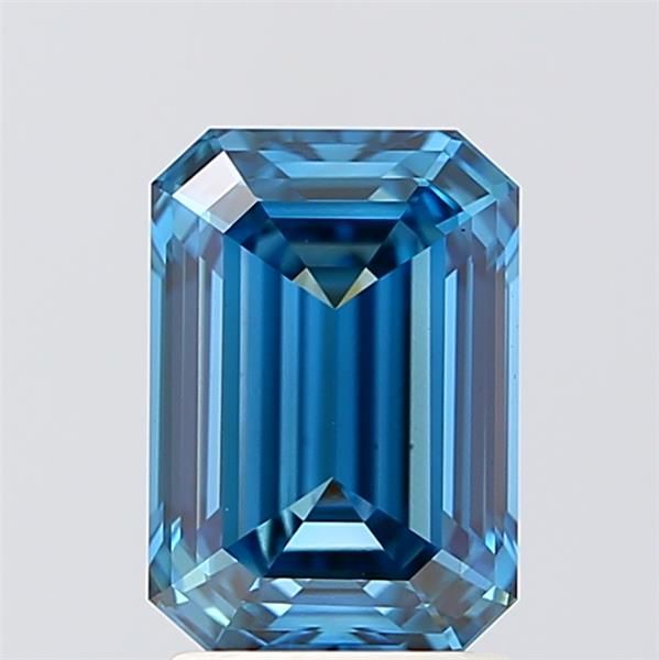 Lab-Grown Emerald Diamond - 2.02 Carats, Fancy Vivid Blue Color, VVS2 Clarity - Certified by IGI - Report Number: LG569315923