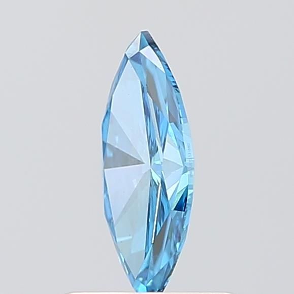 Lab-Grown Marquise Diamond - 0.54 Carats, Fancy Vivid Blue Color, VVS2 Clarity - Certified by IGI - Report Number: LG572331880