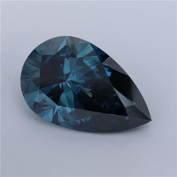 Lab-Grown Pear Diamond - 6.01 Carats, Fancy Vivid Blue Color, VS2 Clarity - Certified by IGI - Report Number: LG557225288
